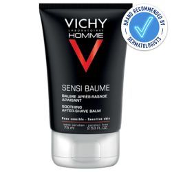 Vichy Homme Mens Soothing After-Shave Balm Sensitive Skin 75ml recommended by dermatologists