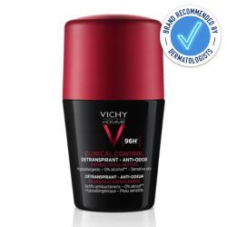 Vichy Men's Clinical Control 96hr Protection Anti-Perspirant Roll On Deodorant 50ml recommended by dermatologists