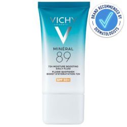 Vichy Mineral 89 72H Moisture Boosting Hyaluronic Acid Fluid SPF50+ 50ml dermatologist stamp