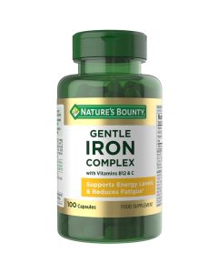 Nature's Bounty Gentle Iron Complex with Vitamins B12 & C Caps 100