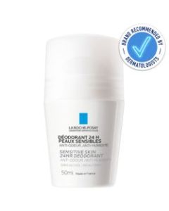 La Roche-Posay 24hr Physiological Roll-On Deodorant 50ml is recommended by dermatologists