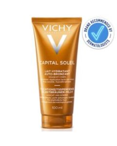 Vichy Ideal Soleil Hydra-Bronzing Self-Tanning Milk Face and Body 100ml recommended by dermatologists