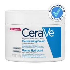 Cerave Moisturising Cream Jar 340g is recommended by dermatologists