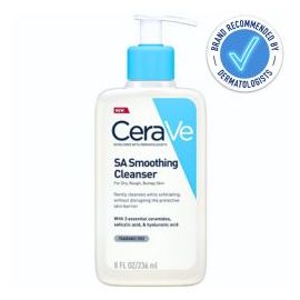 Cerave SA Smoothing Cleanser 236ml is recommended by dermatologists